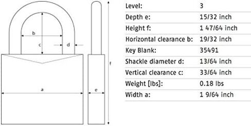 ABUS 55/30 B KA 55 All Weataher Solid Brass with Hardened Steel Shackle Keyed Alike Padlock, 1.25-Inch in Saudi Arabia