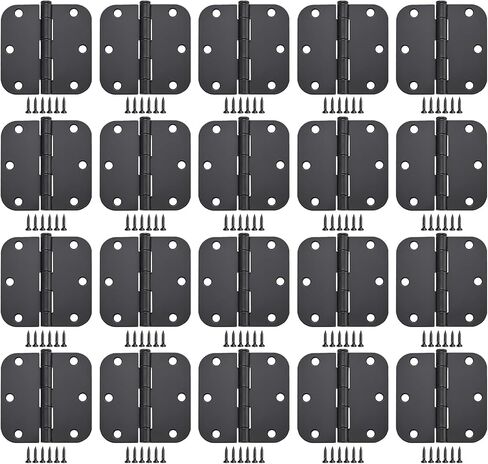 Matte Black Door Hinges 10 Pack 3x3 Inch Interior Door Hinges for Doors Rounded 5/8" Radius Corners Iron Hinge Door Round Hinge Hardware in Saudi Arabia