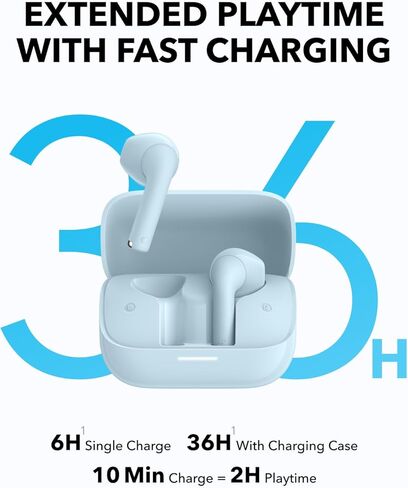 Soundcore K20i by Anker, Semi-in-Ear Earbuds, Bluetooth Wireless, 36H Playtime, Fast Charge, Clear Sound, Comfortable Fit, ENC 2-Mic Clear Calls, Custom EQ, IPX5, Bluetooth 5.3, App Control (Renewed) in Saudi Arabia