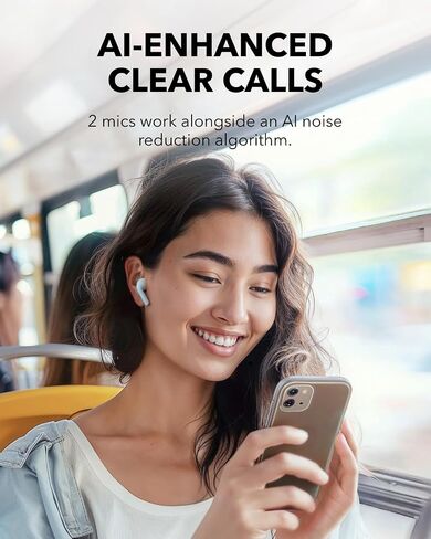 Soundcore K20i by Anker, Semi-in-Ear Earbuds, Bluetooth Wireless, 36H Playtime, Fast Charge, Clear Sound, Comfortable Fit, ENC 2-Mic Clear Calls, Custom EQ, IPX5, Bluetooth 5.3, App Control (Renewed) in Saudi Arabia