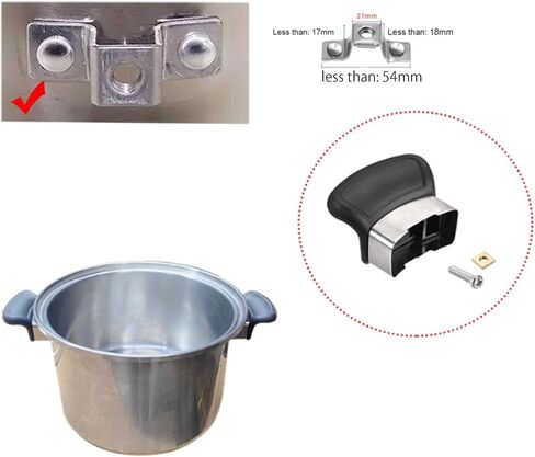 2Pcs Replacement Pot Handle Universal Pot Short Side Handles Metal Pressure Pan Handle for Home Kitchen Cookware in Kuwait