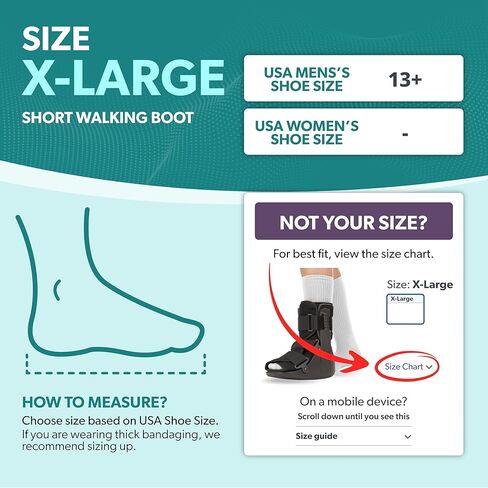 BraceAbility Short Walking Boot - Orthopedic Medical Walker Cast for Broken Toe Injuries, Sprained Ankles, Metatarsal Stress, Post-Op Support Left or Right Foot Fracture Shoe Fits Men and Women (M) in Kuwait
