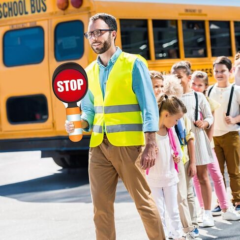 12 PCS توقف و GO GO SCIP مزدوج الجانبين علامة محمولة باليد Red Green Light Sign Signing Crossing Crossing Road Signs للأطفال الذين يقومون بتدريس السلامة المرورية ، 9.84 × 5.91 بوصة (OCTAGON) in Saudi Arabia