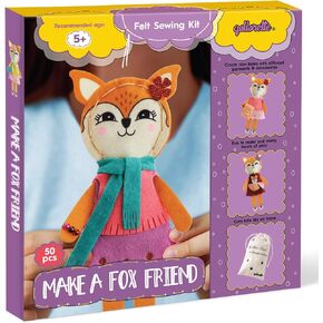 qollorette Felt Sewing Kit for Children, Make Your Own Kitty Toy, Kids' Craft Kit - Make A Friend Sew Kit - Beginner Sewing Kit for Kids, Learn to Sew & Play in Kuwait
