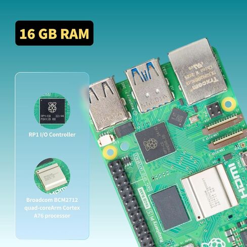 طقم بداية Irasptek لـ Raspberry PI 5 16GB RAM محملة مع 128 جيجابايت من Raspberry PI OS (حالة الألومنيوم) in Kuwait