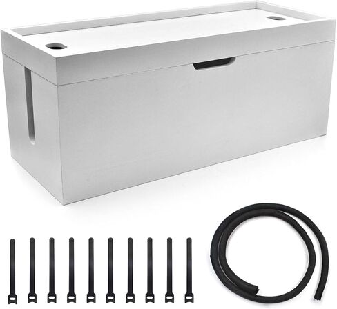 15 بوصة الخيزران مربع إدارة الكابلات الكبيرة ، مربع كابل منظم الحبل مربع - مربع قطاع الطاقة مربع تخزين الكابلات مربع لمكتب ، أسلاك التلفزيون ، منظم الحبل المكتبي ، لا تجميع مطلوب ، الخيزران (أبيض) in Kuwait