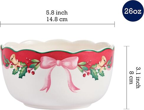 أوعية حبوب السيراميك من بيكو كريسماس جنومز، 29oz، مجموعة من 4 قطع، للمعكرونة والسلطة والحبوب والحساء والميكروويف وغسالة الأطباق in Kuwait