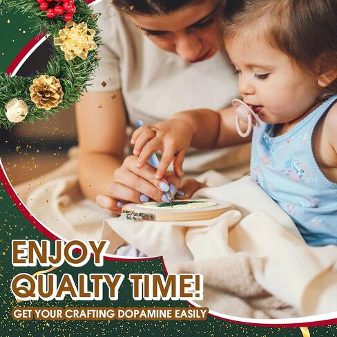 yuegool 6 قطع عيد الميلاد مجموعة الوقايات إبرة لكمة، سهلة DIY لكمة إبرة التطريز عدة للمبتدئين البالغين الأطفال بما في ذلك الأنماط والأدوات والخيوط والطوق والتعليمات وحامل كوستر اللوازم الحرفية الفنية in Kuwait