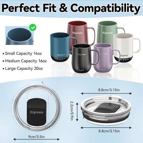 غطاء الشريحة ، غطاء القدح المقاوم للبقع لجميع أكواب القهوة التي تسخن ذاتيا kepwam in Kuwait