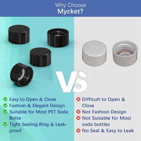 أغطية زجاجة مياه الصودا ميكيت ، 2 عبوات قبعات كرببة الصودا متوافقة مع معظم زجاجة آلة الصودا （أسود） in Kuwait