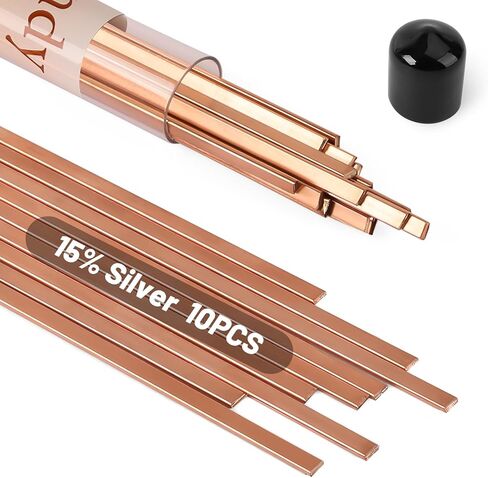 20 Sticks 5% Silver Solder Brazing Rods BCuP-3 Copper Phosphor Alloys Welding Rods 0.050" x 1/8" x 10"Brazing Rods in Kuwait