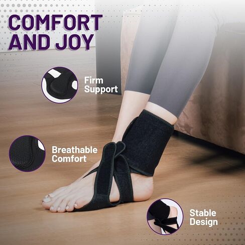 Afo Foot Drop Brace - عوامل تجميل القدم القابلة للتعديل للتنفس للمشي ، والنوم ، والتخفيف من إسقاط القدم التي تحرضها MS ، والسكتة الدماغية ، و TBI ، وتخفيف آلام الأوتار Achilles للرجال والنساء (يمين) in Kuwait