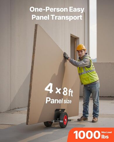 VEVOR Panel Dolly, 600LBS Heavy-Duty Drywall Mover with 8" Pneumatic Wheels, Adjustable Clamp Panel Cart for Drywall Sheet, All Terrain Moving Cart in Saudi Arabia