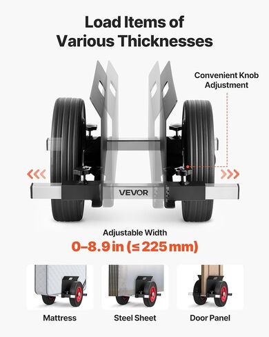 VEVOR Panel Dolly, 600LBS Heavy-Duty Drywall Mover with 8" Pneumatic Wheels, Adjustable Clamp Panel Cart for Drywall Sheet, All Terrain Moving Cart in Saudi Arabia