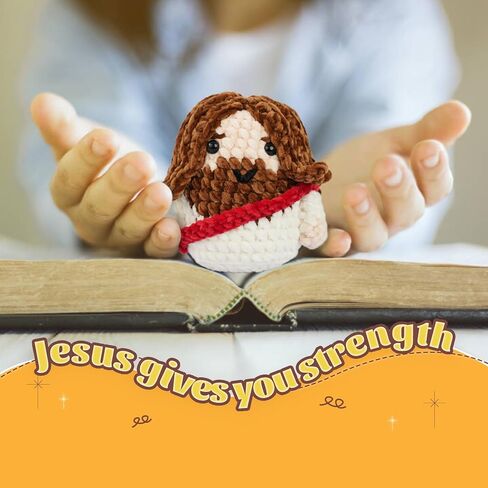Little Jesus Figures, 5" Handmade Crochet Jesus Plush Doll ,Christian Gifts for Women and Men, Emotional Support Crochet Plush Toy for Coworkers and Friend, Sister Birthday Unique Gifts,Get Well Gifts for Mom and Grandma, Perfect for Easter, Christmas, an in Saudi Arabia