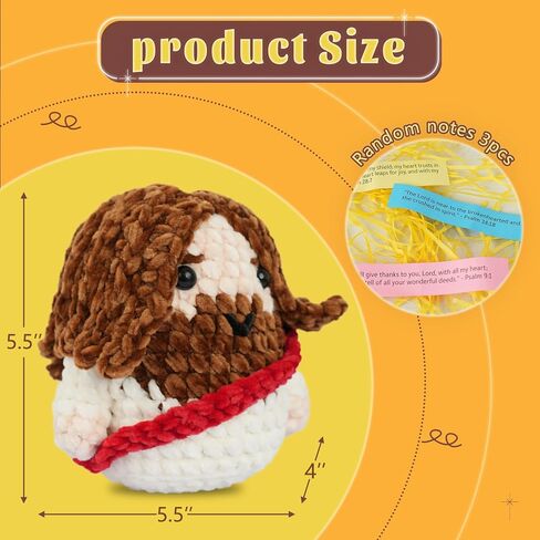 Little Jesus Figures, 5" Handmade Crochet Jesus Plush Doll ,Christian Gifts for Women and Men, Emotional Support Crochet Plush Toy for Coworkers and Friend, Sister Birthday Unique Gifts,Get Well Gifts for Mom and Grandma, Perfect for Easter, Christmas, an in Saudi Arabia