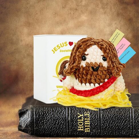 Little Jesus Figures, 5" Handmade Crochet Jesus Plush Doll ,Christian Gifts for Women and Men, Emotional Support Crochet Plush Toy for Coworkers and Friend, Sister Birthday Unique Gifts,Get Well Gifts for Mom and Grandma, Perfect for Easter, Christmas, an in Saudi Arabia