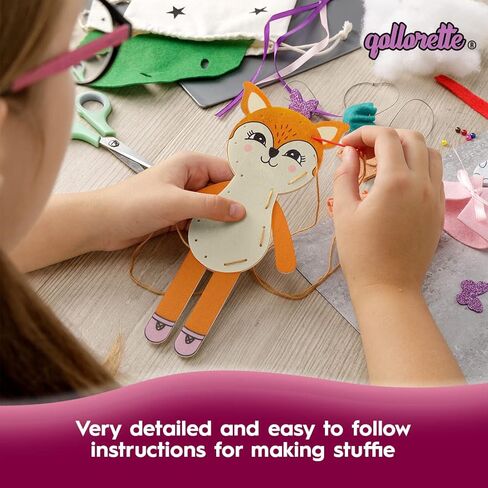 qollorette Felt Sewing Kit for Children, Make Your Own Kitty Toy, Kids' Craft Kit - Make A Friend Sew Kit - Beginner Sewing Kit for Kids, Learn to Sew & Play in Kuwait