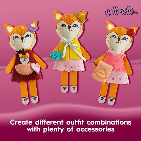 qollorette Felt Sewing Kit for Children, Make Your Own Kitty Toy, Kids' Craft Kit - Make A Friend Sew Kit - Beginner Sewing Kit for Kids, Learn to Sew & Play in Kuwait