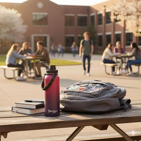 Travel Water Bottle with 3 Lids (Spout, Straw, Flip) Leak Proof, Quality, Vacuum Insulated, Stainless Steel (Twilight, 22 oz) in Saudi Arabia