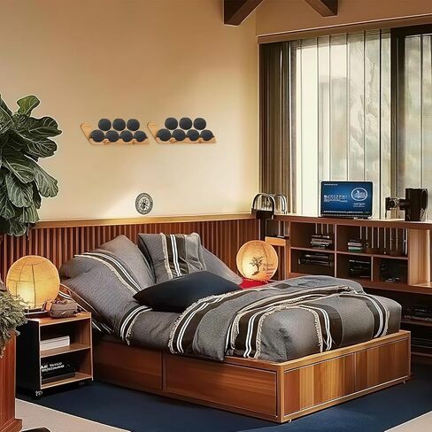 2 حزمة لعبة الهوكي عروض الصولجان لعرض 4 كرات الصولجان - حامل حائط خشبي مع خطاف - Hockey Puck Holder Room Room Decor in Kuwait