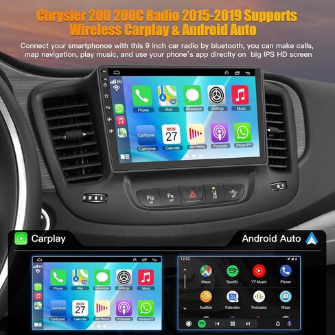 Car Radio for Chrysler 200 200C 2011-2014, 4GB RAM + 64GB ROM 9" HD Touchscreen Car Stereo – Android 13 System, Wireless CarPlay & Android Auto,GPS& Back-up Camera in Saudi Arabia