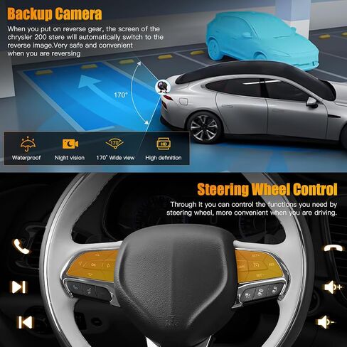Car Radio for Chrysler 200 200C 2011-2014, 4GB RAM + 64GB ROM 9" HD Touchscreen Car Stereo – Android 13 System, Wireless CarPlay & Android Auto,GPS& Back-up Camera in Saudi Arabia