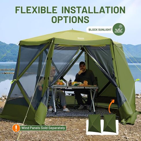 Timber Ridge 12 × 11 قدمًا منبثقة ، منزل شاشة فوري محمول مع شبكات ، وسهولة 60 ثانية ، و 6 أشخاص ، مثالية للتخييم ، الفناء الخلفي ، الفناء ، التيل ، النزهات in Saudi Arabia