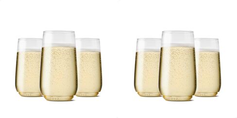 TOSSWARE POP 6oz Flute Jr SET OF 12, Premium Quality, Recyclable, Unbreakable & Crystal Clear Plastic Champagne Glasses, 12 Count (Pack of 1) in Saudi Arabia