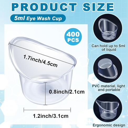 200 Pcs 5ml Eye Wash Cup Disposable Eye Wash Cups Plastic Measuring Cup Portable Eye Bath Washer Cleaning Cups for Eye Rinse and Flush in Saudi Arabia