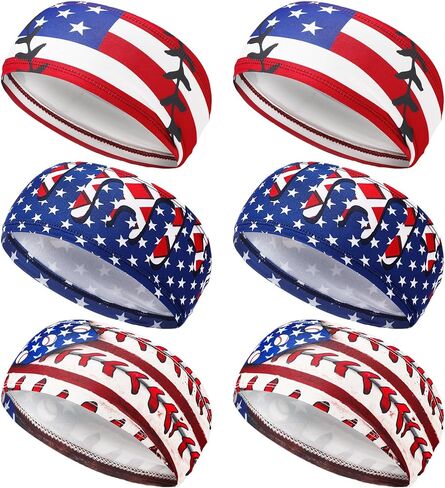 6 PCS Teenager Ice Cream Baseball عصابة مرنة البوليستر تعرق متعدد الألوان لكرة السلة لكرة السلة غولف آيس كريم التنقيب عن طريق البيسبول الاشياء للنساء الرجال ملحق هدية in Kuwait