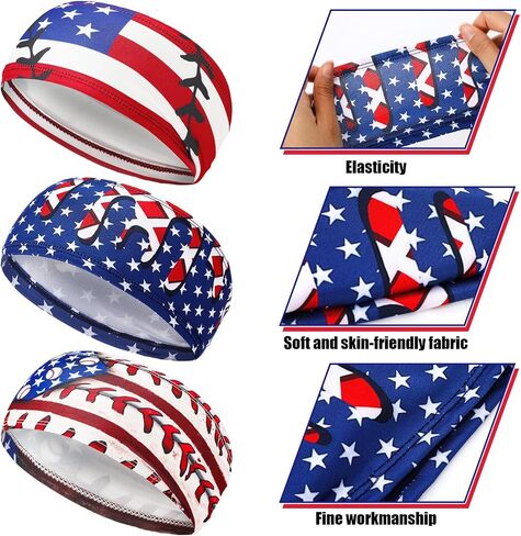 6 PCS Teenager Ice Cream Baseball عصابة مرنة البوليستر تعرق متعدد الألوان لكرة السلة لكرة السلة غولف آيس كريم التنقيب عن طريق البيسبول الاشياء للنساء الرجال ملحق هدية in Kuwait