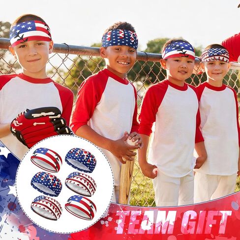 6 PCS Teenager Ice Cream Baseball عصابة مرنة البوليستر تعرق متعدد الألوان لكرة السلة لكرة السلة غولف آيس كريم التنقيب عن طريق البيسبول الاشياء للنساء الرجال ملحق هدية in Kuwait