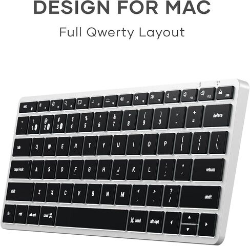 لوحة مفاتيح Satechi Slim X1 Bluetooth-مفاتيح إضاءة ومزامنة متعددة الأجهزة-لـ M2/ M1 MacBook Pro/ Air ، M2/ M1 iPad Pro/ Air ، M2 Mac Mini ، IMAC M1 (Space Gray) in Saudi Arabia