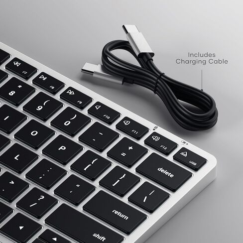لوحة مفاتيح Satechi Slim X1 Bluetooth-مفاتيح إضاءة ومزامنة متعددة الأجهزة-لـ M2/ M1 MacBook Pro/ Air ، M2/ M1 iPad Pro/ Air ، M2 Mac Mini ، IMAC M1 (Space Gray) in Saudi Arabia