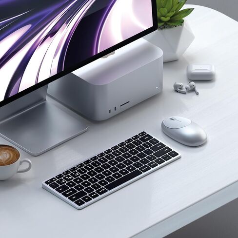 لوحة مفاتيح Satechi Slim X1 Bluetooth-مفاتيح إضاءة ومزامنة متعددة الأجهزة-لـ M2/ M1 MacBook Pro/ Air ، M2/ M1 iPad Pro/ Air ، M2 Mac Mini ، IMAC M1 (Space Gray) in Saudi Arabia
