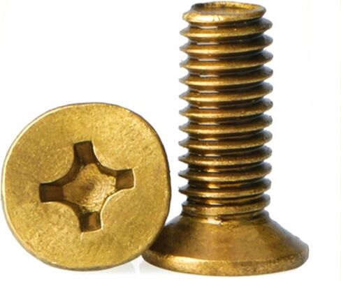 NACX M3 x 10mm Flat Head Phillips Machine Screws Bolts Countersunk Screws, Brass, 150Pcs in Kuwait