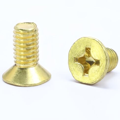 NACX M3 x 10mm Flat Head Phillips Machine Screws Bolts Countersunk Screws, Brass, 150Pcs in Kuwait