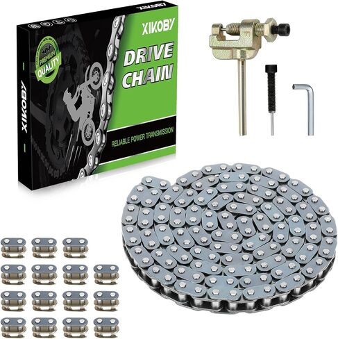 T8F Drive Chain 134 Link Chain Breaker Compatible with 2 Stroke Engine SYX Moto 50cc Dirt Bike Mototec SSR X-pro Coolster 47cc 49cc Pocket Rocket Pit Bike Mini ATV Quad Go Kart Parts (Gold) in Saudi Arabia