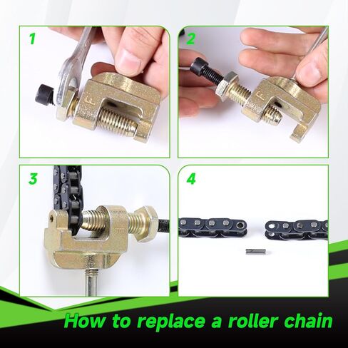 T8F Drive Chain 134 Link Chain Breaker Compatible with 2 Stroke Engine SYX Moto 50cc Dirt Bike Mototec SSR X-pro Coolster 47cc 49cc Pocket Rocket Pit Bike Mini ATV Quad Go Kart Parts (Gold) in Saudi Arabia