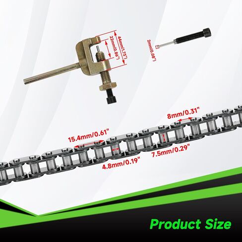 T8F Drive Chain 134 Link Chain Breaker Compatible with 2 Stroke Engine SYX Moto 50cc Dirt Bike Mototec SSR X-pro Coolster 47cc 49cc Pocket Rocket Pit Bike Mini ATV Quad Go Kart Parts (Gold) in Saudi Arabia