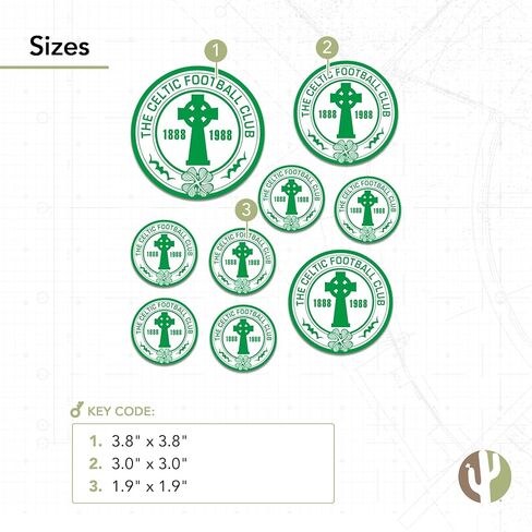 Desert Cactus Celtic FC Sticker Decal Vinyl Scottish Bhoys Celts Football Soccer Laptop Water Bottle Car Scrapbook (Type 3-2) in Saudi Arabia