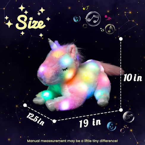 Hopearl LED Plush Cow Lighting Up Stuffed Mommy Cow with 3 Baby Dairy Cows in her Tummy Floppy Stuffed Animal Playset Night Lights Glow in The Dark for Mom Toddlers, 15'' in Kuwait