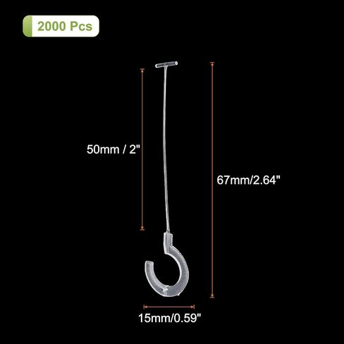 MECCANIXITY 2000 Pcs J Hook Fasteners, 2 1/4 Inch White Tagging Gun Refill Fasteners Standard Tagging Barb Fasteners Plastic for Clothing Hanging Fine Stitch Price Refills Tag Label in Saudi Arabia