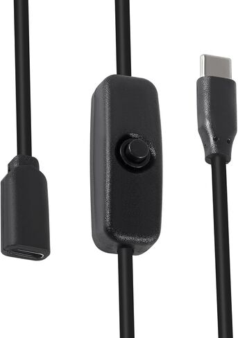 AITRIP 2 Pack 30cm(11 inch) USB C Male to Female On/Off Switch Cable Short USB Extension Cable with On Off Switch for Raspberry Pi 4 in Saudi Arabia