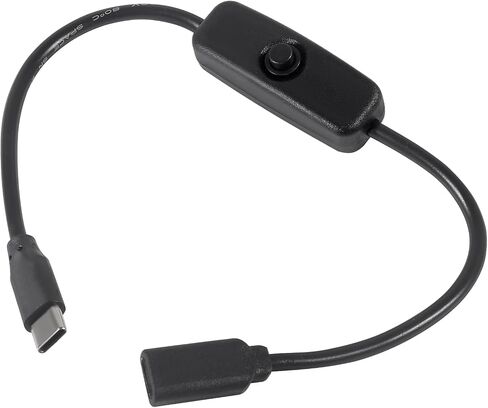 AITRIP 2 Pack 30cm(11 inch) USB C Male to Female On/Off Switch Cable Short USB Extension Cable with On Off Switch for Raspberry Pi 4 in Saudi Arabia
