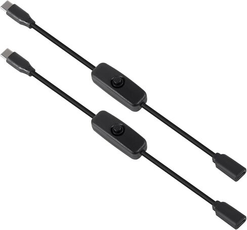 AITRIP 2 Pack 30cm(11 inch) USB C Male to Female On/Off Switch Cable Short USB Extension Cable with On Off Switch for Raspberry Pi 4 in Saudi Arabia