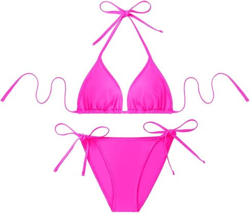 Pinup Fashion Three Piece Swimsuits Women Purple Colorful Halter Bathing Suit with Beach Mesh Cover Up Set S-XL in Kuwait