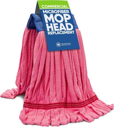 Commercial Mop Head Replacement – 1 Pack Blue Large Microfiber Tube Mop (18 oz.) | Industrial Wet Mops | Washable Refill, Reusable, Heavy Duty, Looped End Mopheads | Hardwood, Concrete in Saudi Arabia