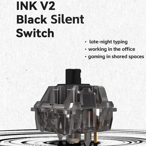 Gateron Black Ink v2 Pro Switches Pre Lubed 5pin RGB Linear Switch for DIY Mechanical Keyboards (90PCS, Black Ink) in Kuwait